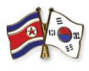 Nachbarn und doch Feinde: Nordkorea (Flagge links) und Südkorea.