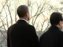 Barack Obama und Hu Jiantao im Garten des Weissen Hauses.